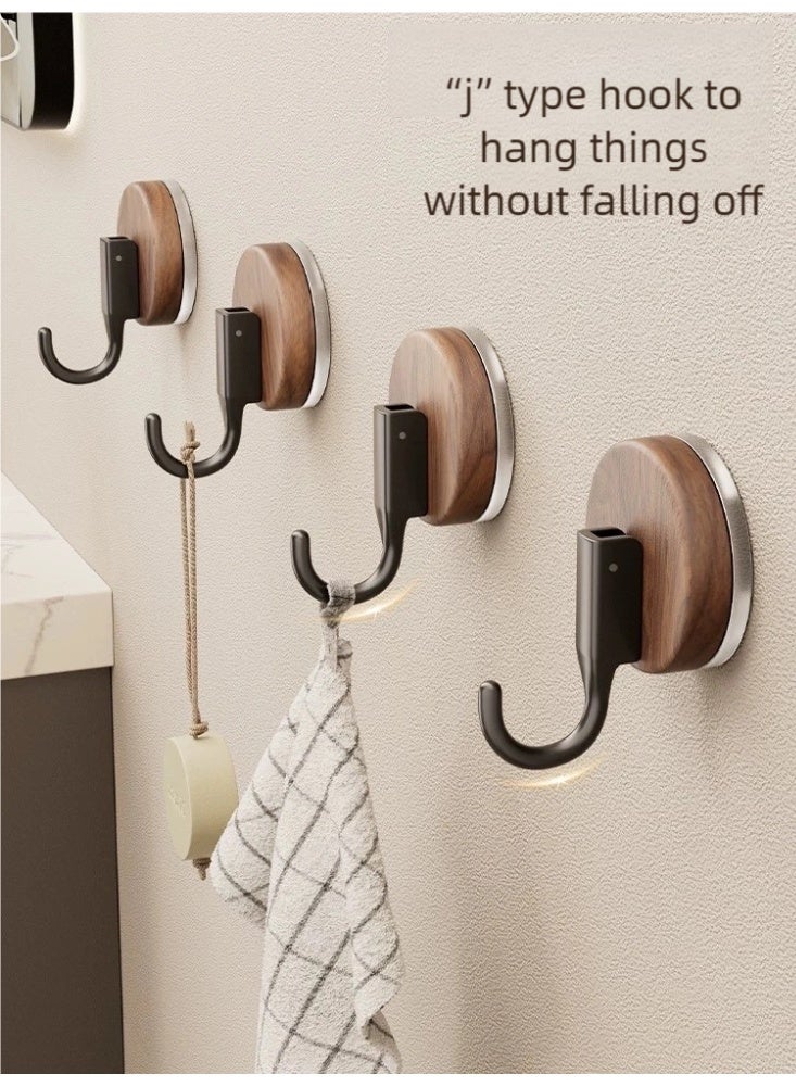nehem 7-Piece Wood grain Wall Hooks - Self Adhesive Hook - Without Nails Drill Free Strong Sticky Hook - Hanging Heavy Duty - for Home, Bathroom, Kitchen, Office - Image 5